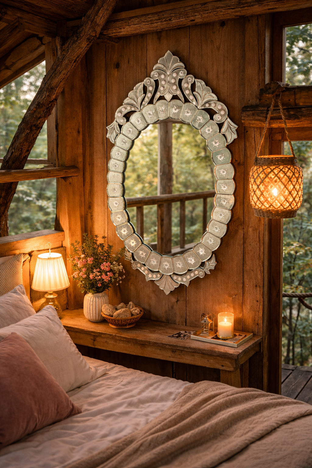 Star Oval Scalloped Mirror Star Oval Scalloped Mirror